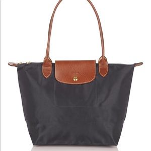 Longchamp Le Pilage Medium Bag in Gunmetal Gray